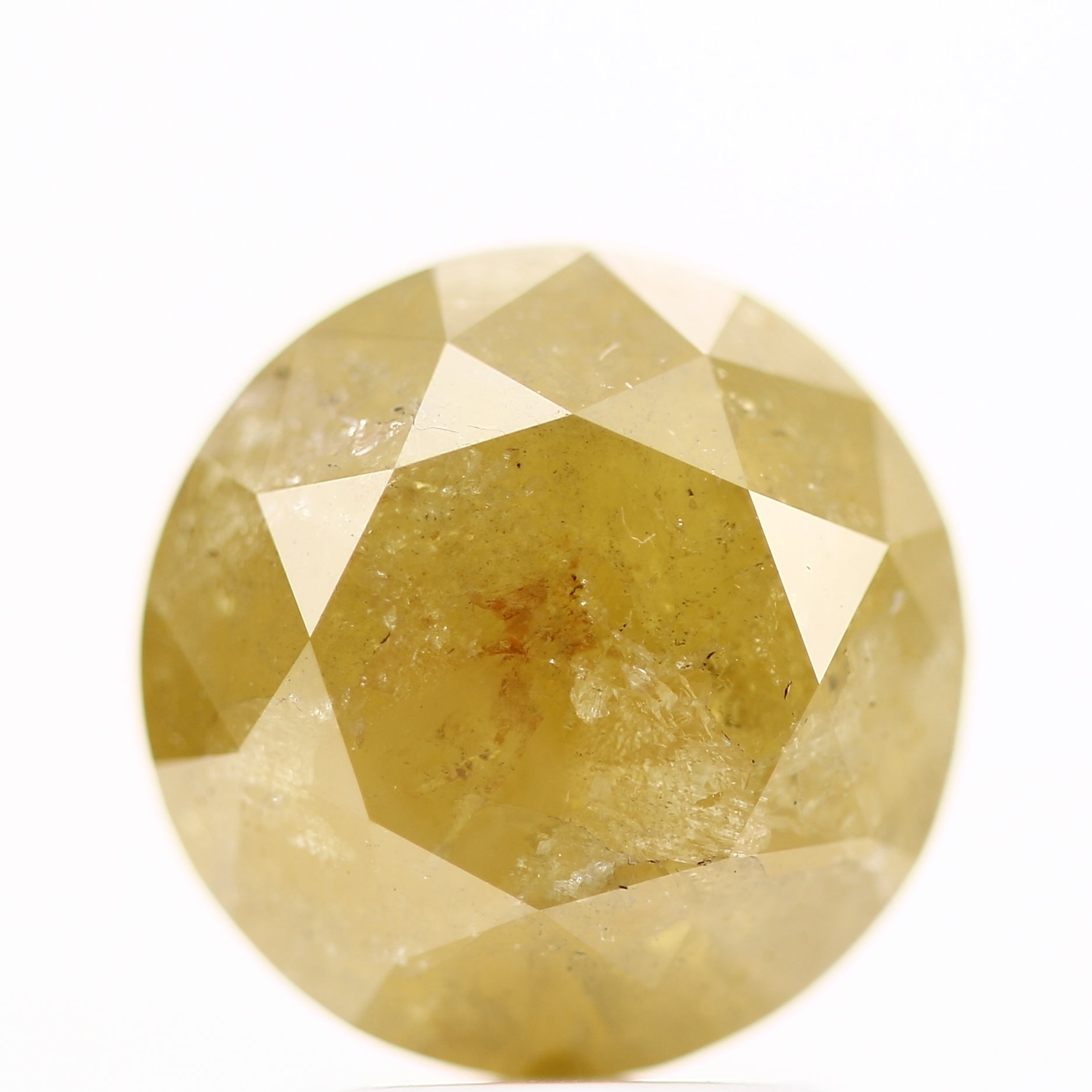 3.03 Carat Fancy Yellow Rustic Round Brilliant Cut Natural Loose Diamond